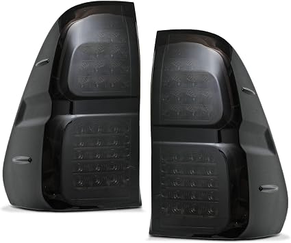 Predator4x4 Dynamic Rear LED Smoked Black Tail lights Compatible with Toyota Hilux MK8 Revo 2015-2019 Tinted Dark Taillight Assembly Pair Replacement Kit Set