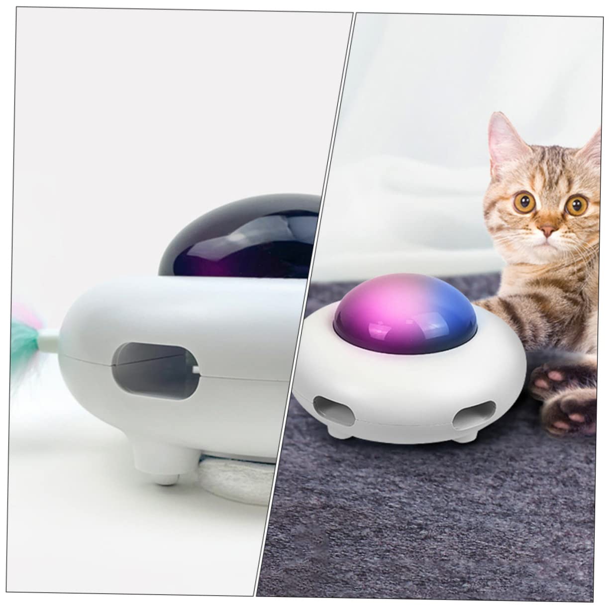 YARNOW Jouet Interactif pour Chat Automatique Jouet pour Chatons avec Fonction USB Rechargeable