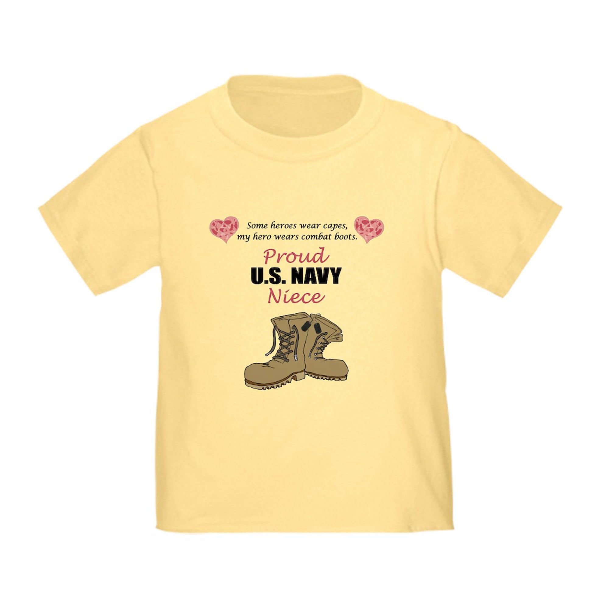 CafePress Proud US Navy Niece Toddler T Shirt Toddler Graphic Tee, 100% Cotton