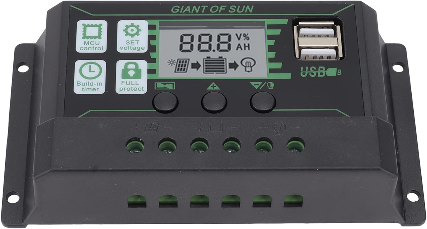 Amazon.com: Solar Controller Photovoltaic Panel Dual Usb Charger Pwm ...