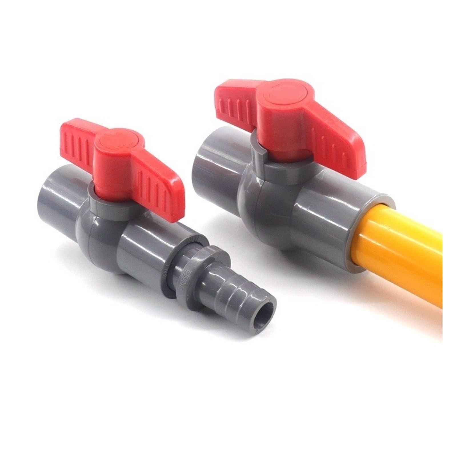 CHATROOM 1 stücke 1/2 "~ 2" Gewinde Und Buchse Typ Grau PVC Kugelhahn Gartenbewässerungsarmaturen Aquarium Fisch Tank Schalter Wasserventil(ID 63 mm)