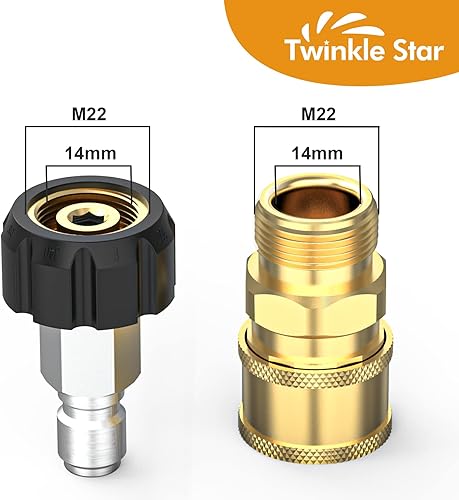 Miniatura 3 de Twinkle star Limpiador a presión Latón Quick Coupler Set, 38-pulgadas Quick Coupler Female Socket, 2 unidades)