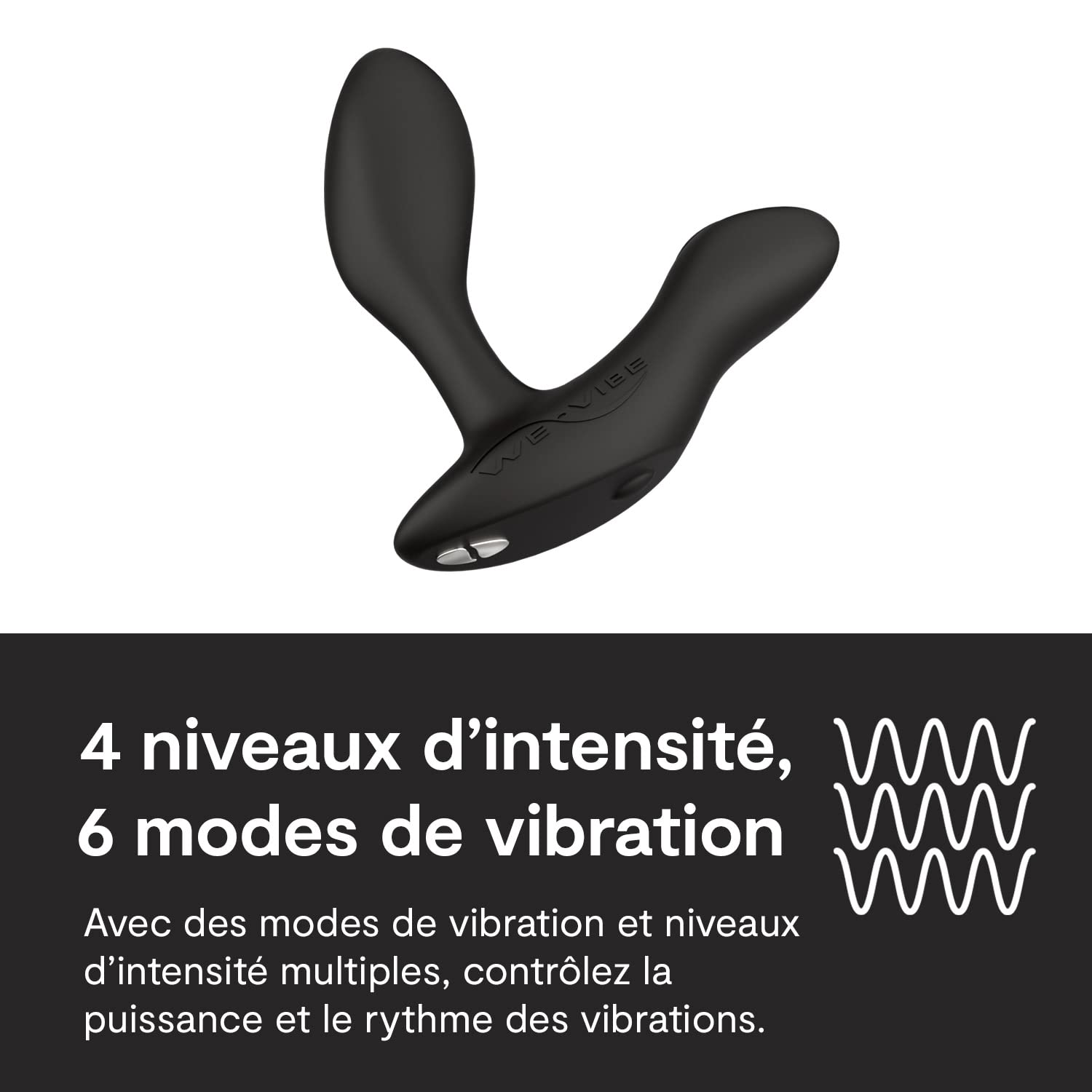 We-Vibe Vector+ Vibromasseur prostatique connecté à une application et avec télécommande Black One Size
