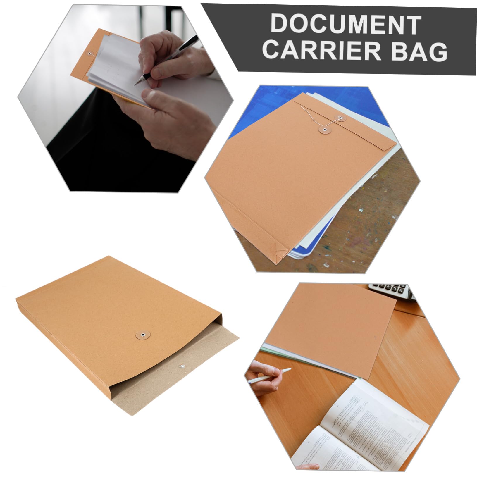 25piezas Cartera de Papel Kraft Portadocumentos Carpeta para Archivar Organizador de Documentos Carta Unidades Bolsa para Papelería de Oficina