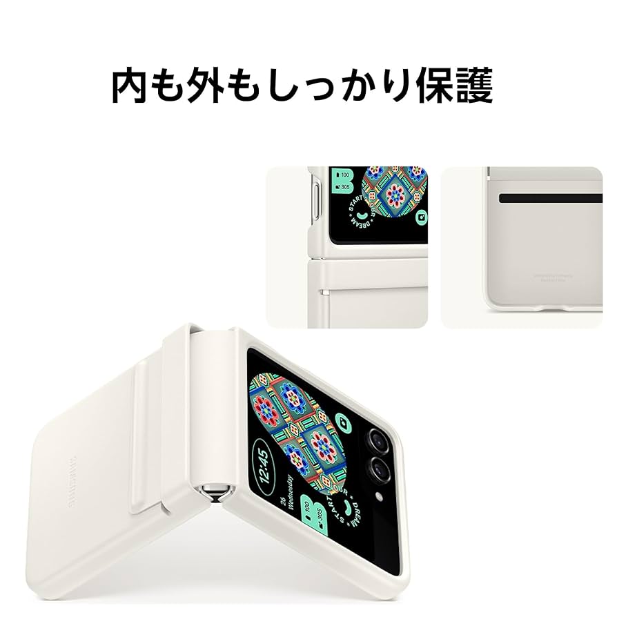 Amazon.co.jp: Galaxy Z Flip5 Flap ECO-Leather Case｜クリーム