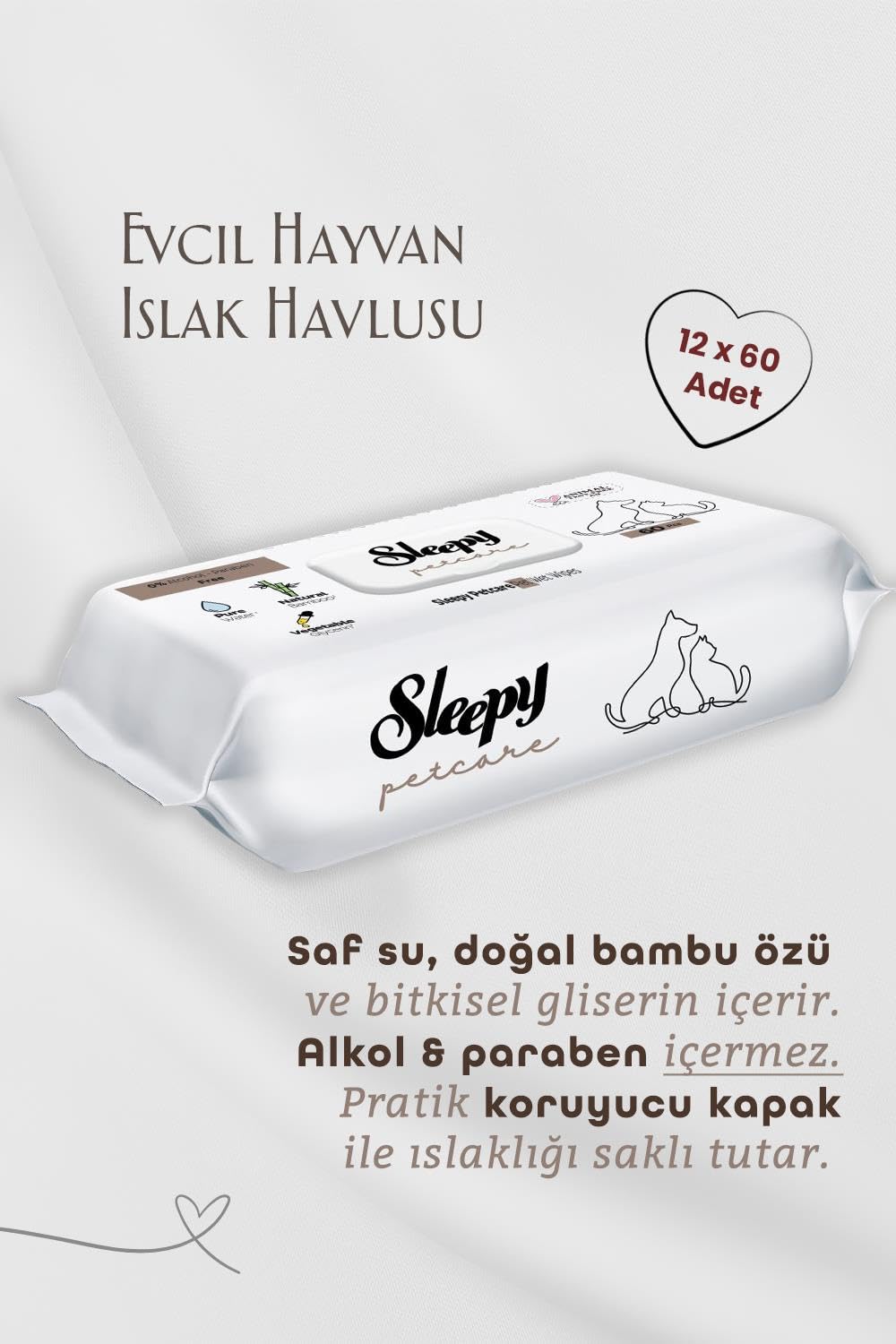 Sleepy 12 AL 10 Öde Evcil Hayvan Mendili