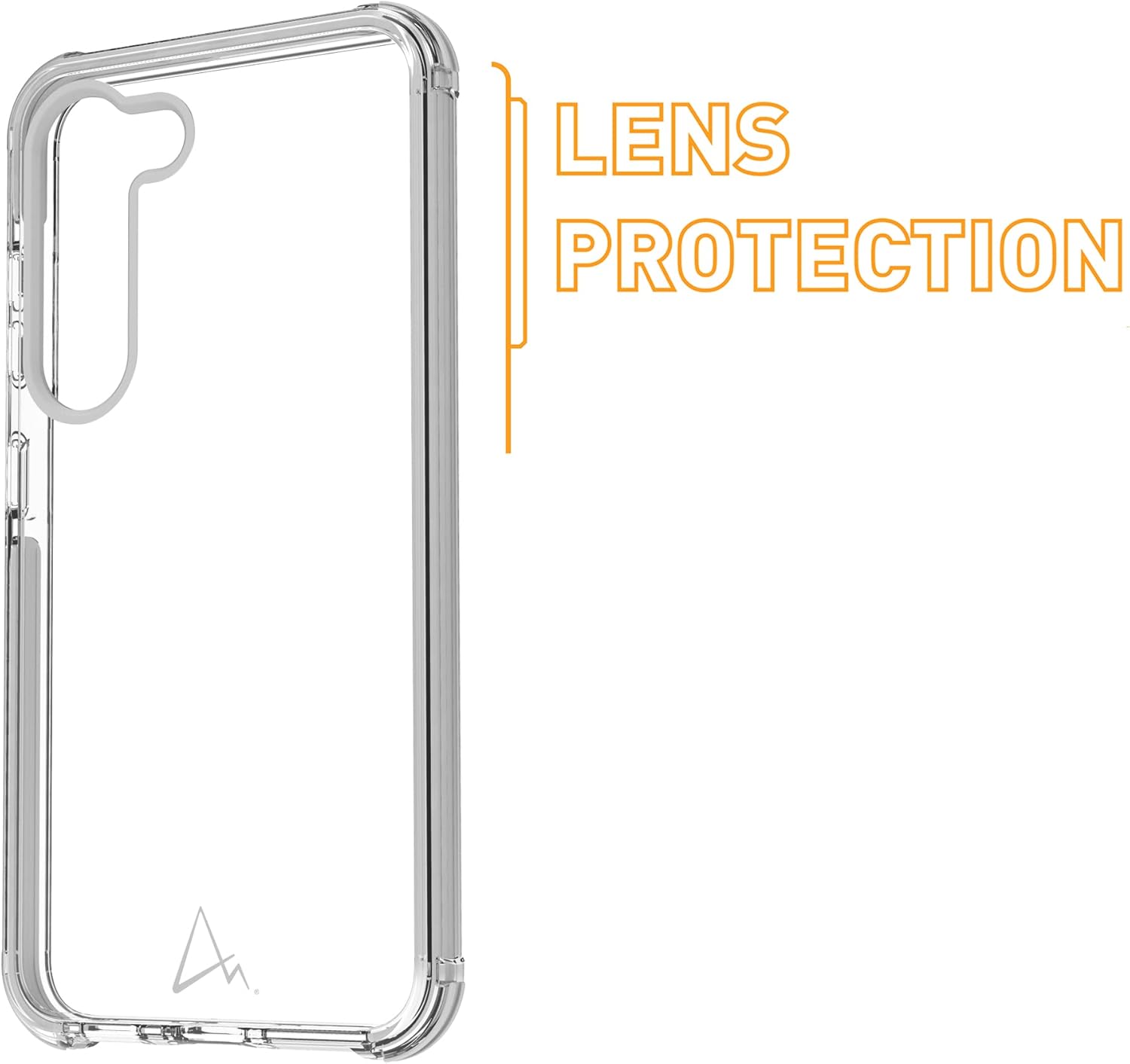 Armor Classics Crystal Case for Samsung Galaxy S23, Crystal Clear with Light Grey Tape