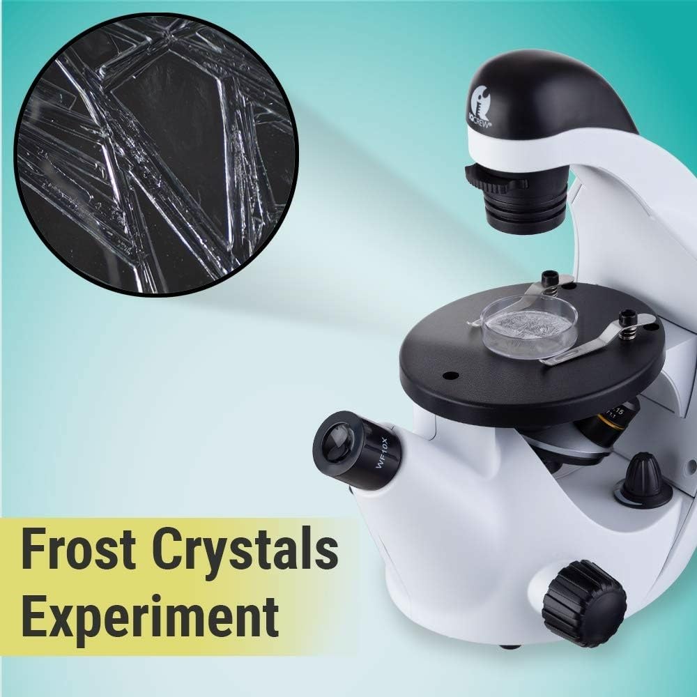 IQCrew 40X-500X Inverted Student Microscope Kit w/Experiment + Blank & Prepared Slides