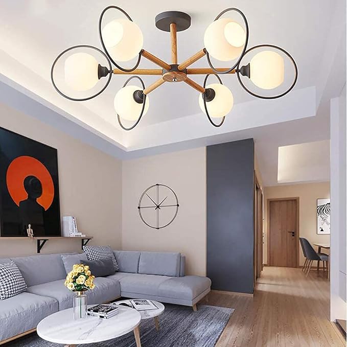 YGCBL Moderne Industrie Spoetnik Kroonluchter, Moderne Armatuur Woonkamer Voor Eetkamer Keuken Slaapkamer,Een,3 Lichten photo 2