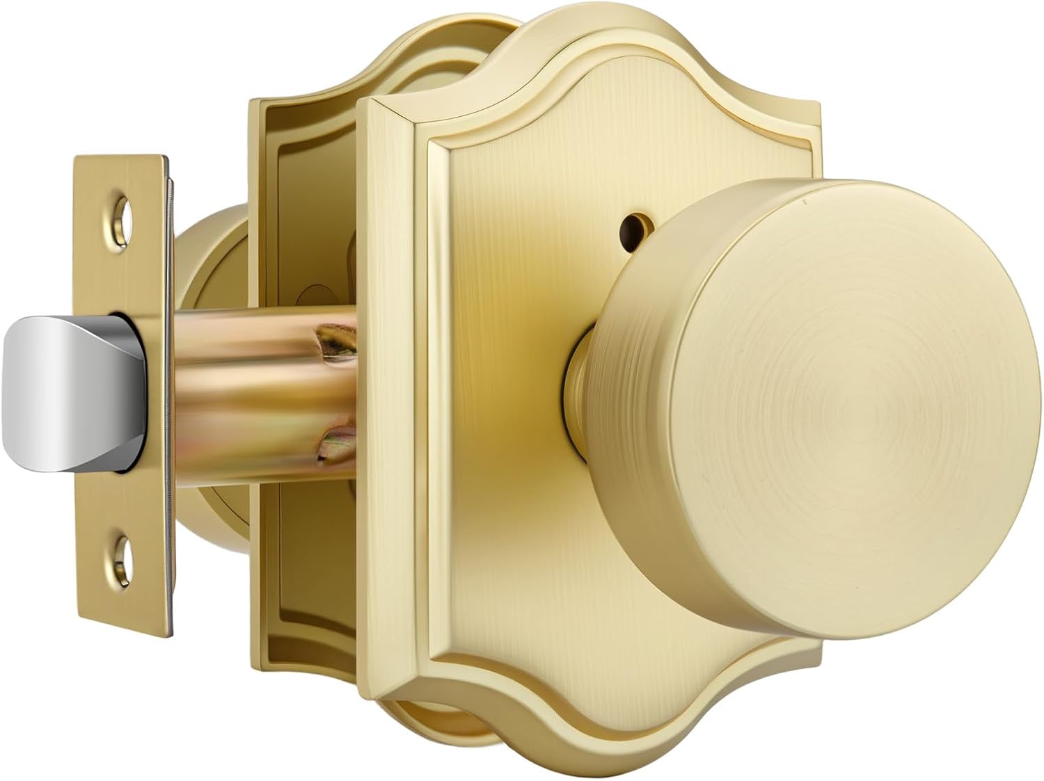 Haidms Gold Door Knobs Interior, Heavy Duty Brushed Gold Door Knobs with Lock, Interior Door Knob for Bedroom and Bathroom, Zinc Alloy Brass Privacy Doorknob 1 Pack Privacy 1 Pack Gold