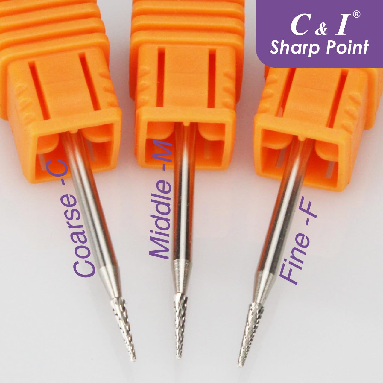 C & I Perceuse à ongles à pointe tranchante pour perceuse à ongles électrique Outil pour la préparation, l'extension ou le soin des cuticules (grossier -C)