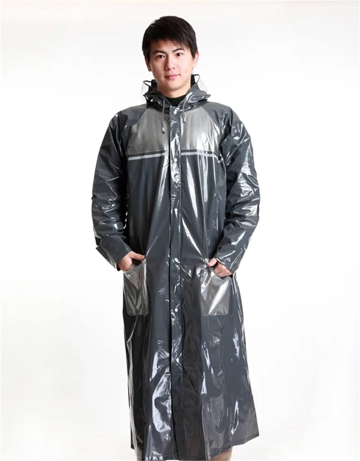 Poncho Impermeable Impermeable for hombre y mujer, impermeable, for motocicleta, bicicleta, cuerpo entero, grueso, de PVC, chaqueta, mochila, poncho con capucha
