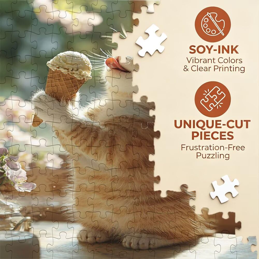 Eiscreme Katze Puzzle 4000 Teile, Klassische Puzzles, Geschicklichkeitsspiel Puzzle für Erwachsene, Puzzlespiele für Die Ganze Familie, Mit Schöner Verpackung, Dekoration Puzzles DX0YL3-88