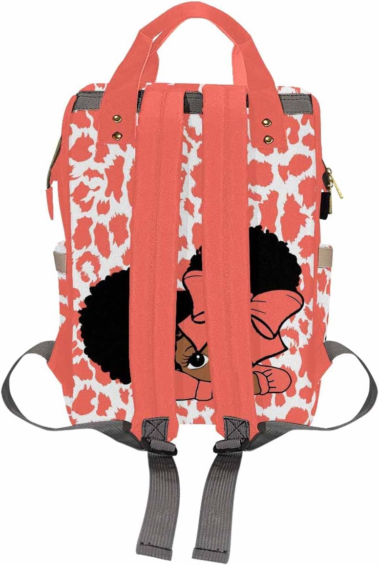 Artsadd Personalized Name Baby Bags, Red Bow Tie Backpack Casual Daypack Customized Diaper Bag Nappy Backpack Large Nursing Bags Gifts for Women New Mom