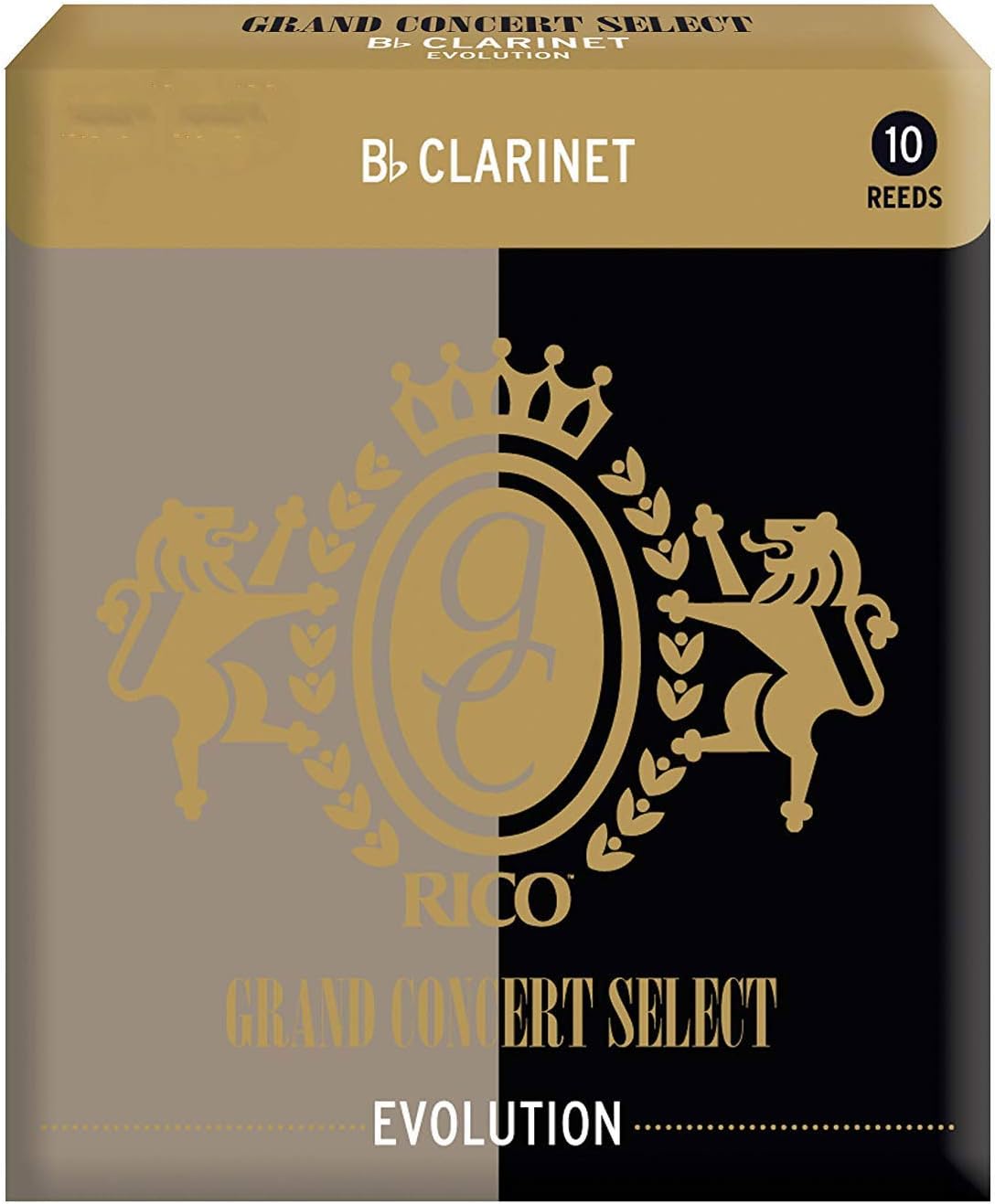 Rico Bb Clarinet Reeds - Grand Concert Select Evolution Reeds for Clarinet - Heavier Spine for Greater Sound Projection - Clarinet Reeds 5 Strength, 10-Pack