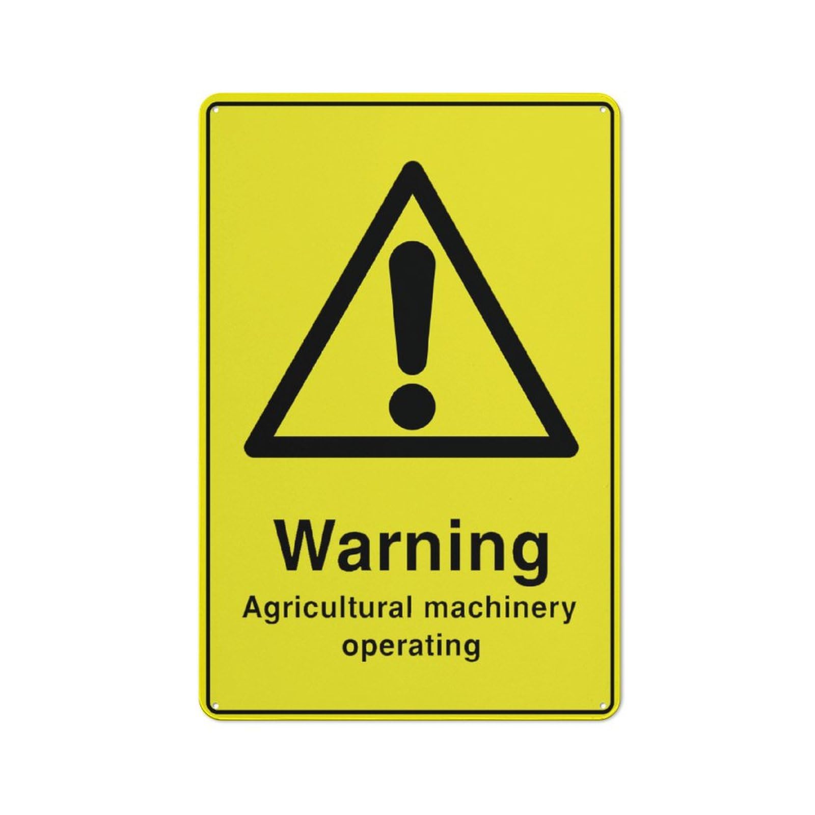Warning Agricultural Machinery Operating Sign Outdoor Metal Sign - 12 X 8 Metal Signs For Business, Workplace, Office, Home, Delivery Signs, Road Signs, Garden Signs