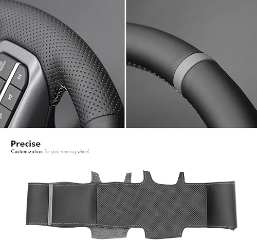 Miniatura 44 de MEWANT Hand Stitched Car Steering Wheel Wrap Cover for Ford F-150 2021-2023 / F-150 Lightning 2022-2023 Steering Wheel Accessories