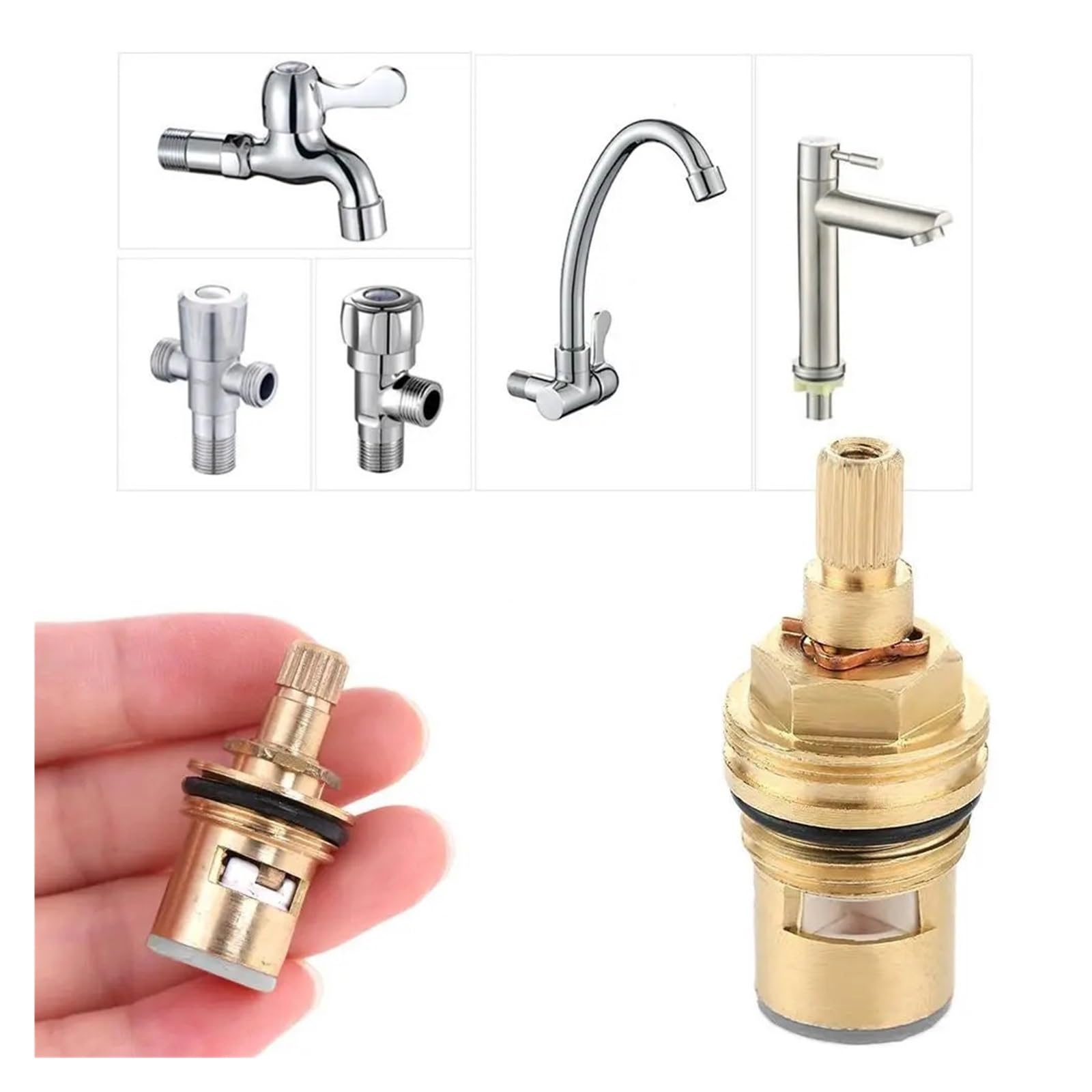 Valvole Acqua Calda Fredda 4 Cartucce Per Rubinetto Ceramica 1/2'' - Ricambio Per Cucina E Bagno Ricambio Rubinetto Bagno - Foto 6