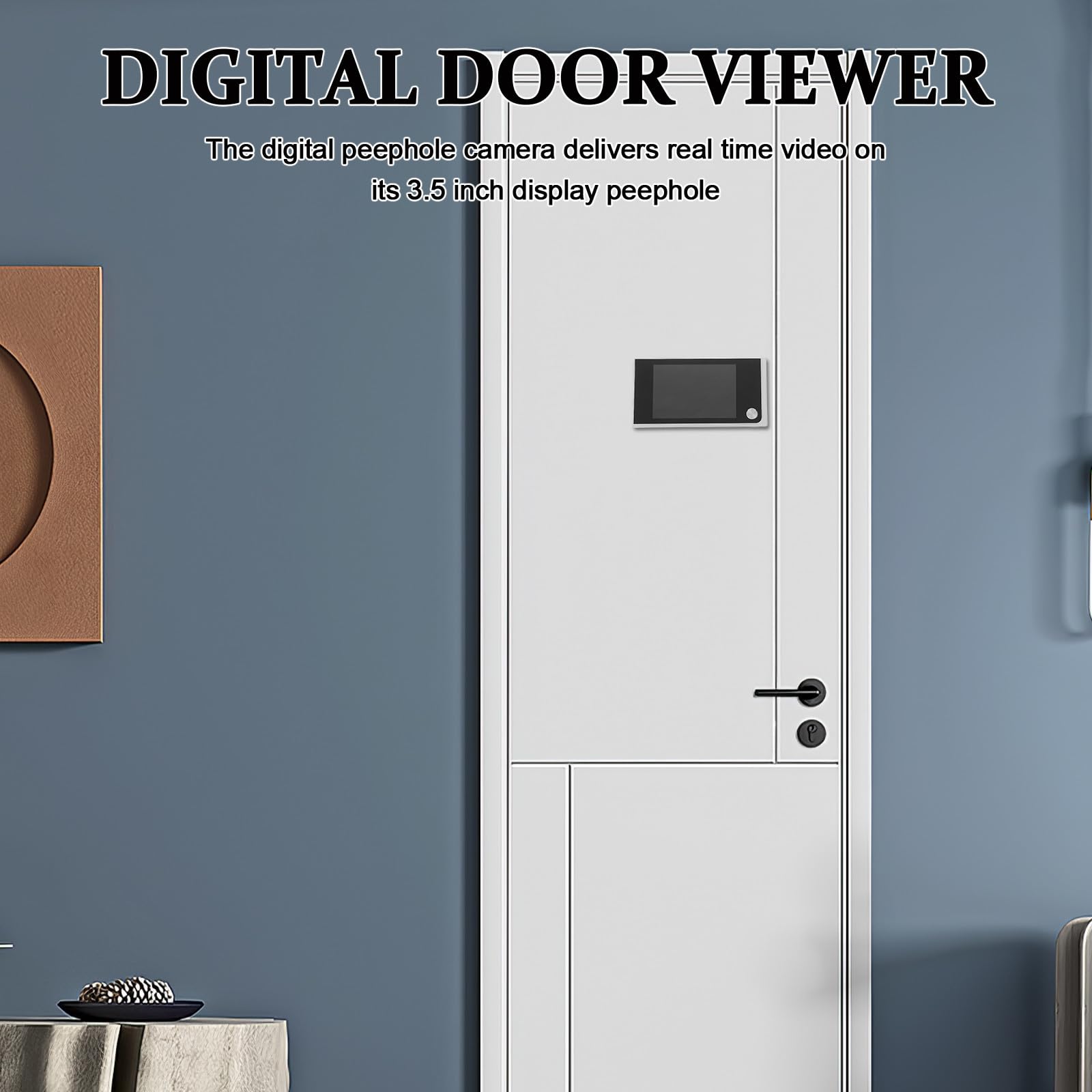 SHINEOFI Mirilla Electrónica para Puerta con Visión de 120 Grados, Lente Gran Angular y Alta Definición, Material Plástico y Metal, Adecuado para Hogares y Hoteles