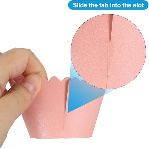 Miniatura 4 de PATIKIL Papel para envolver cupcakes, paquete de 50 tazas para hornear, decoración de ondas estándar para aniversario, cumpleaños, bodas y fiestas,