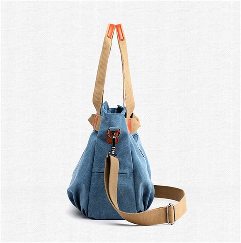 Borsa da donna in stile retrò con manico robusto e tracolla installabile, Verde militare, Medium