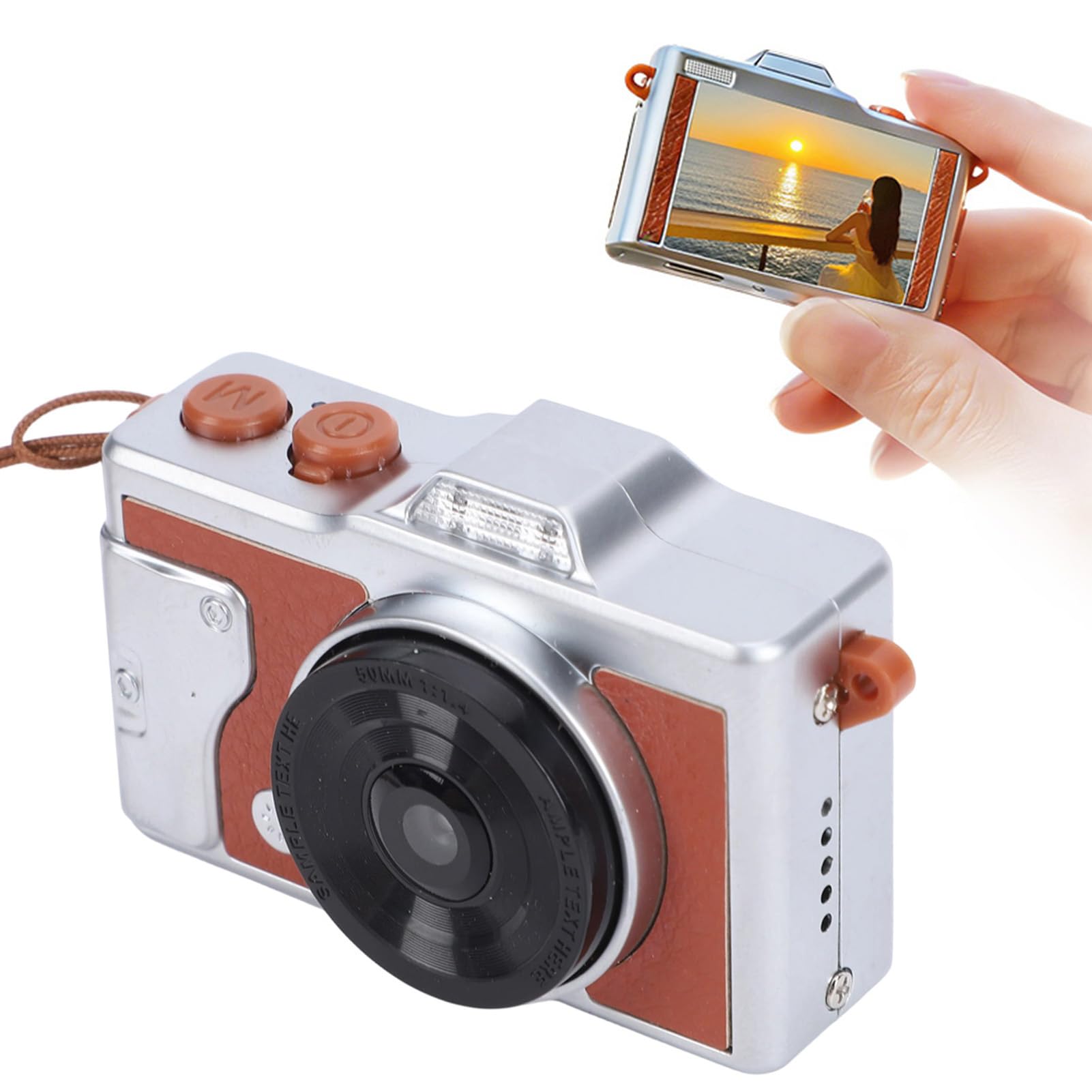 Digital Camera, Retro Portable Compact Camera with 1.47 Inch LCD Screen and Anti Shake, 4K 48MP Video Photo, for Travel Photography (Brown)-image-23