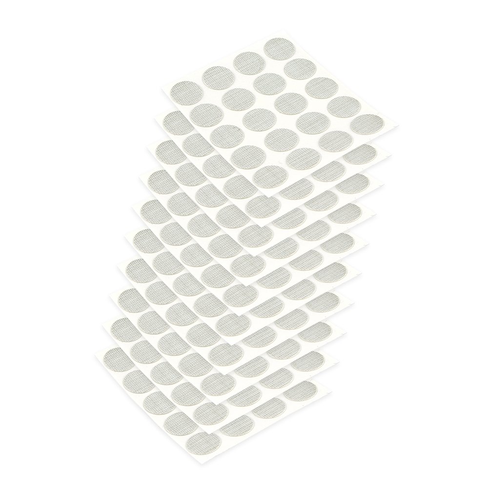 Emuca 4026427 Tapa embellecedora adhesiva, Ø13mm, Efecto textil gris, Lote de 200 piezas