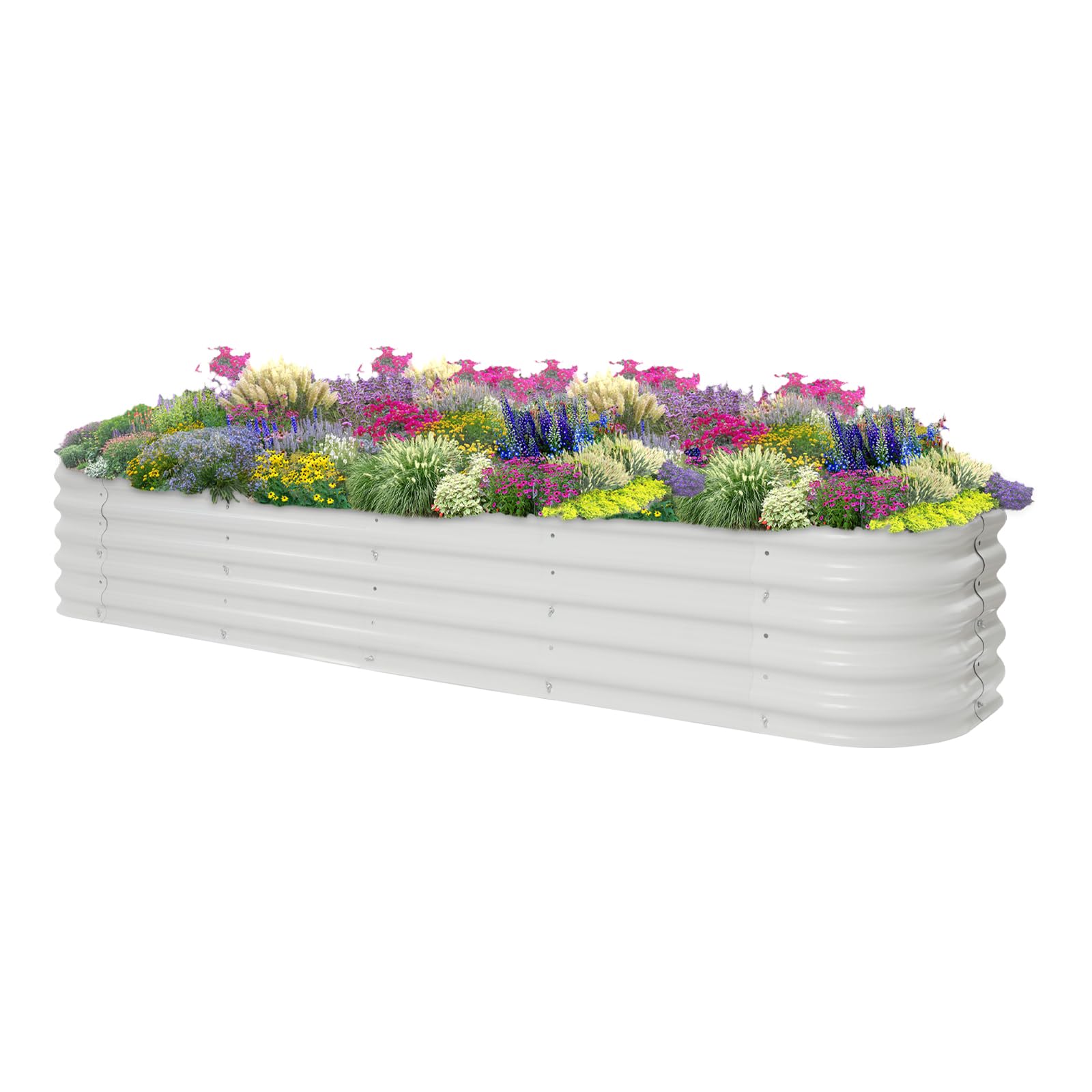 Kit de bancal alto de metal, kit de jardinera de acero galvanizado engrosado, jardinera de jardín, para exteriores, verduras, hierbas, flores y frutas, semillero de jardín (240 x 60 x 43 cm)