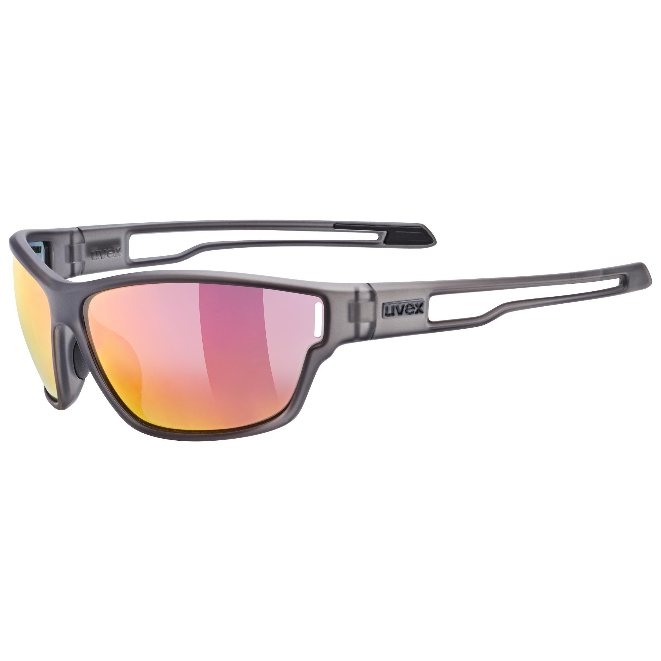 Uvex sportstyle 806 - sports glasses for adults - strong UV protection - contrast enhancing - smoke mat - one size