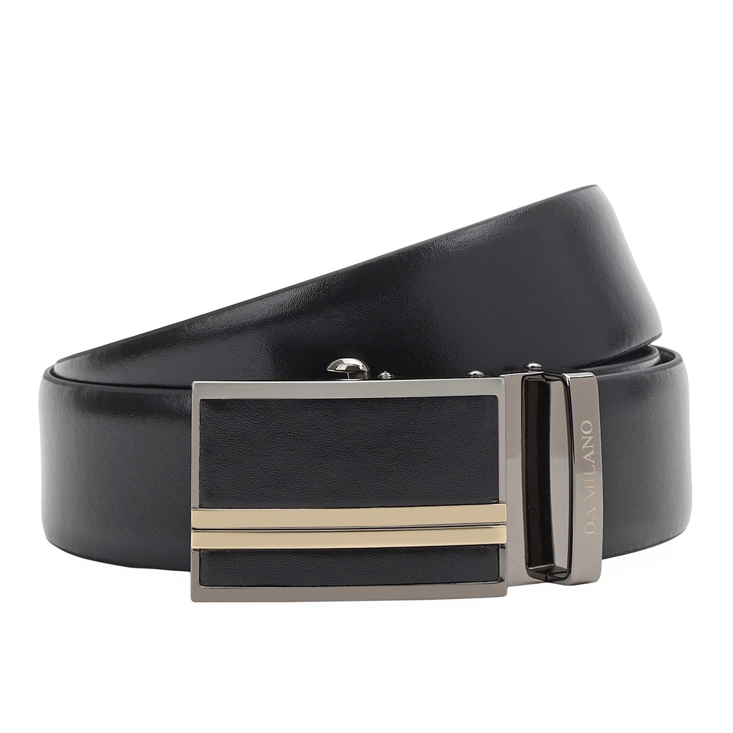 da milano Autolock Leather Belt for Men - Black (9122-35-OL)-picture-44