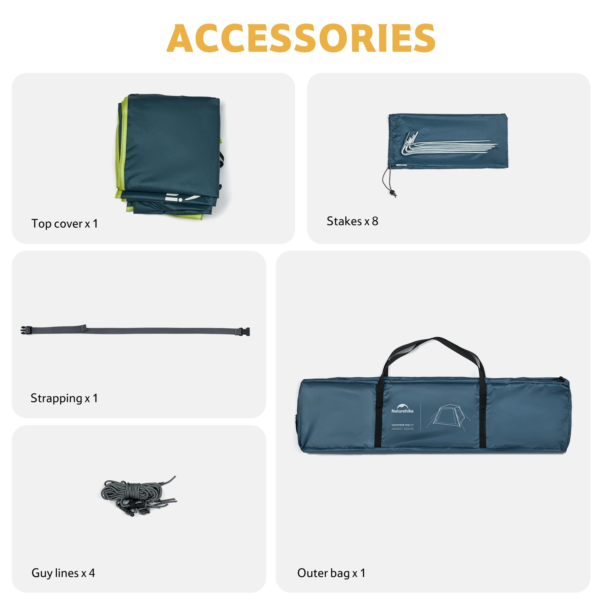 Naturehike Cape-Lite - Tienda de campaña tipo túnel impermeable para 4-6 personas, con PU3000 mm, para camping, viajes en coche y actividades al aire libre