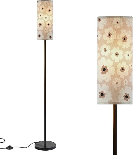 Miniatura 11 de Modern Floor Lamps for Living Room Mid Century Geometric Abstract Simple Shapes Scandinavian Standing Lamps with Linen Lampshade Tall Lamp Metal