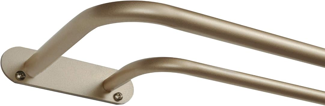 EXCLUSIVE HOME Fetter Wrap Around Double Curtain Rod, Gold, 52"-72"