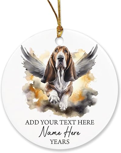 Vista 132 de Adorno conmemorativo personalizado de Bulldog Inglés – Alas de ángel, regalo de Navidad personalizado para perro, mamá y papá Adorno de Bulldog