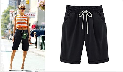 Miniatura 3 de Hvyesh Gym Shorts Women Plain Casual Elastic Waist Drawstring Pockets Summer Trendy Plus Size Beach Lightweight Short Lounge Pants My Orders My