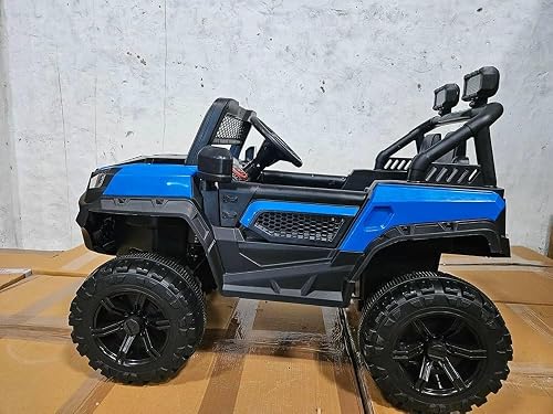 Kids Ride-On Sports Car, 12V Electric, Dual Drive, Remote Control, LED Lights, EVA Wheels, 108x64x54 cm, Ages 2-6, Red/White/Blue (BLUE)