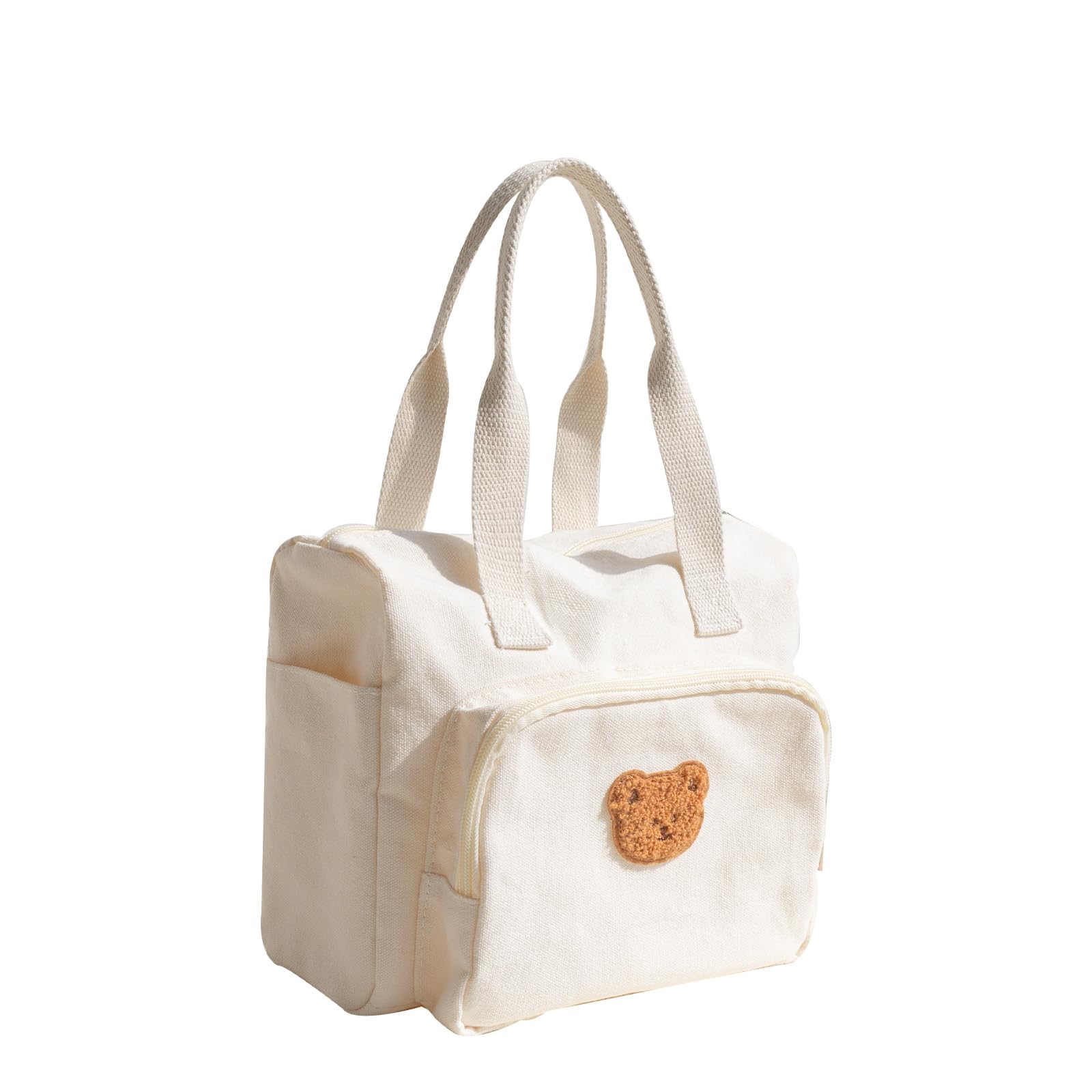 SnuggleNovePack Canvas Tote Bag for Women Large Hand Bag with Zipper and Pockets for College Work Travel