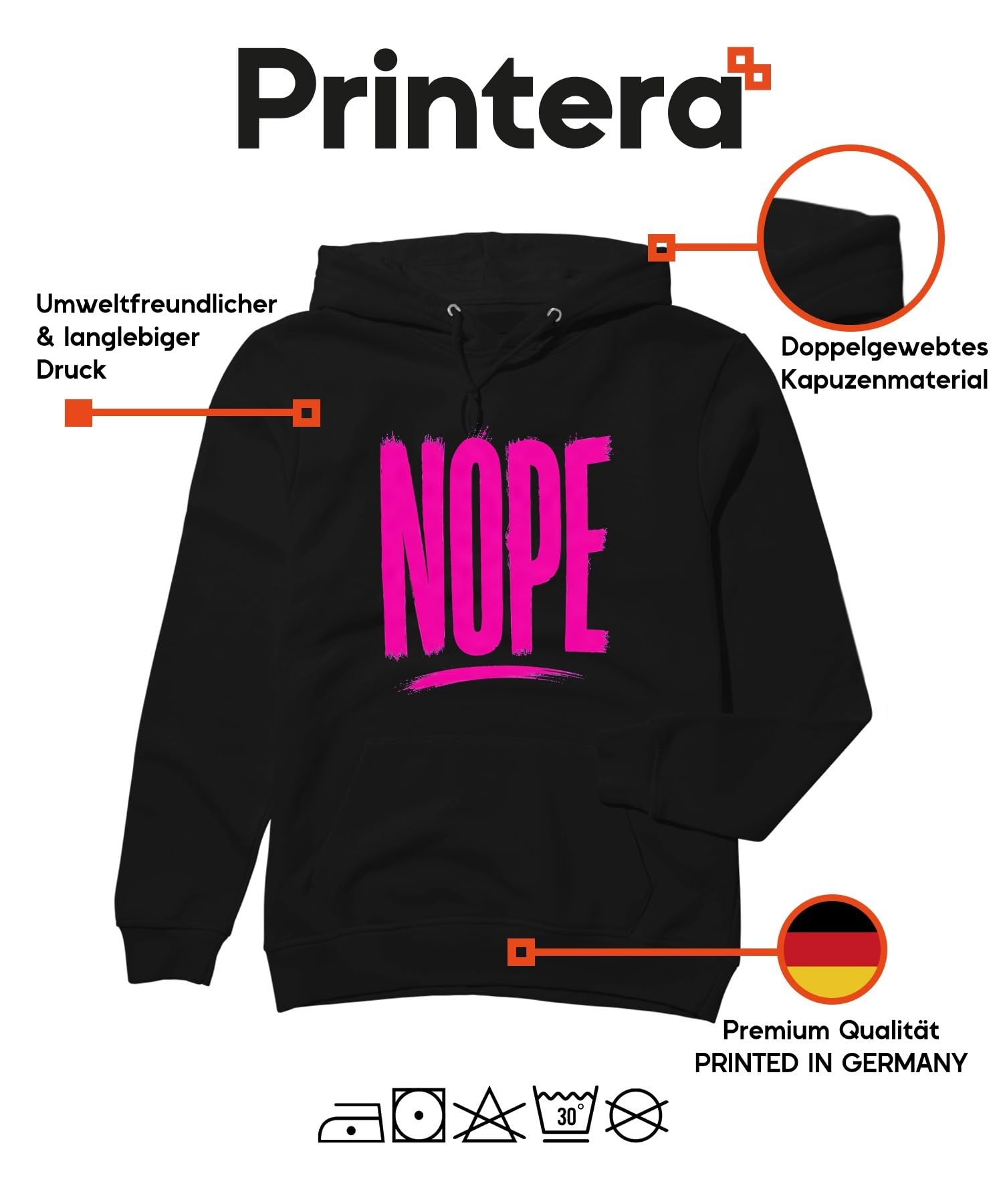 Nope Pink sentencja Sarkasmus Statement bluza z kapturem