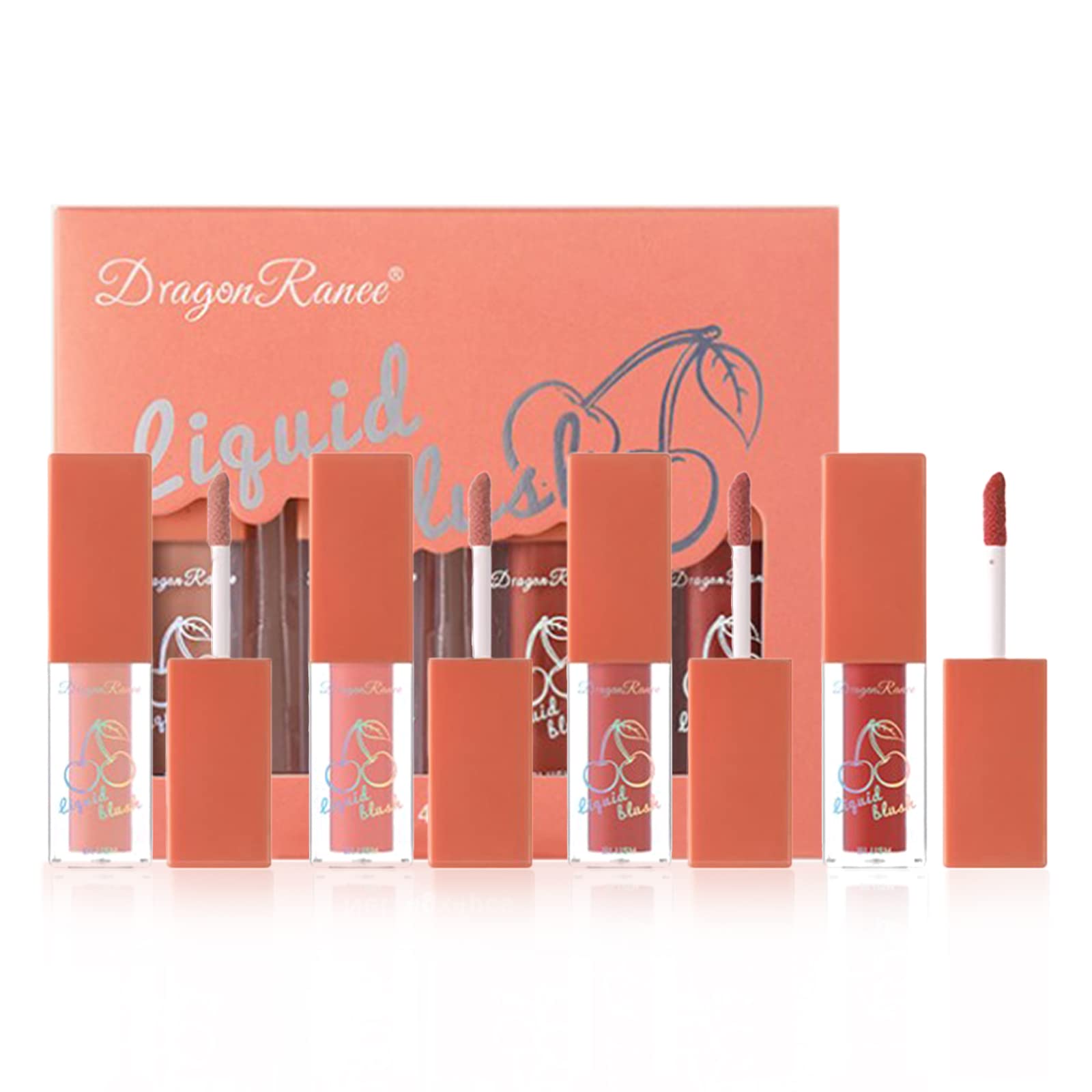 Joyeee Colorete Liquido Essence, 4 tonos set de colorete, Lápiz de colorete hidratante, textura cremosa, textura cremosa y acabado luminoso, kit maquillaje regalo mujer
