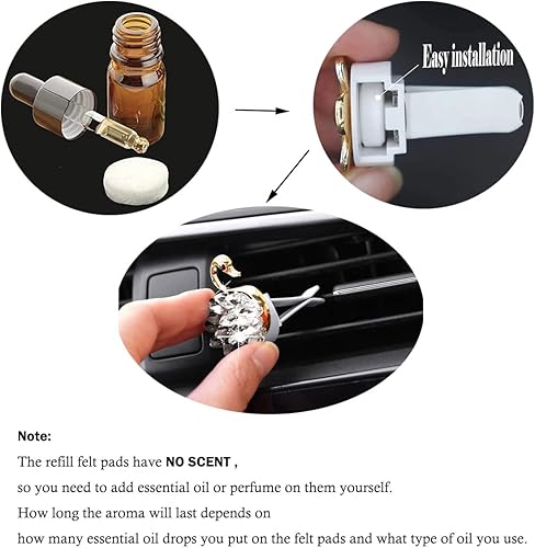 Miniatura 3 de 30 almohadillas de repuesto para clip de ventilación de automóvil, tabletas de repuesto sin perfume de 0.630 in para clips de ambientador de