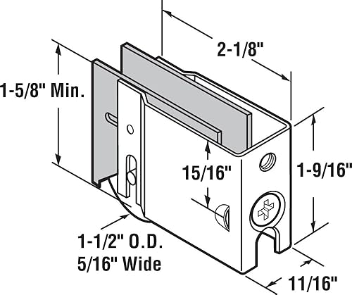 Miniatura 2 de Prime-Line D 1830 - Conjunto de rodillos de acero de 1-1/2 pulgadas, rodamiento de bolas, carcasa trasera lisa (paquete individual)