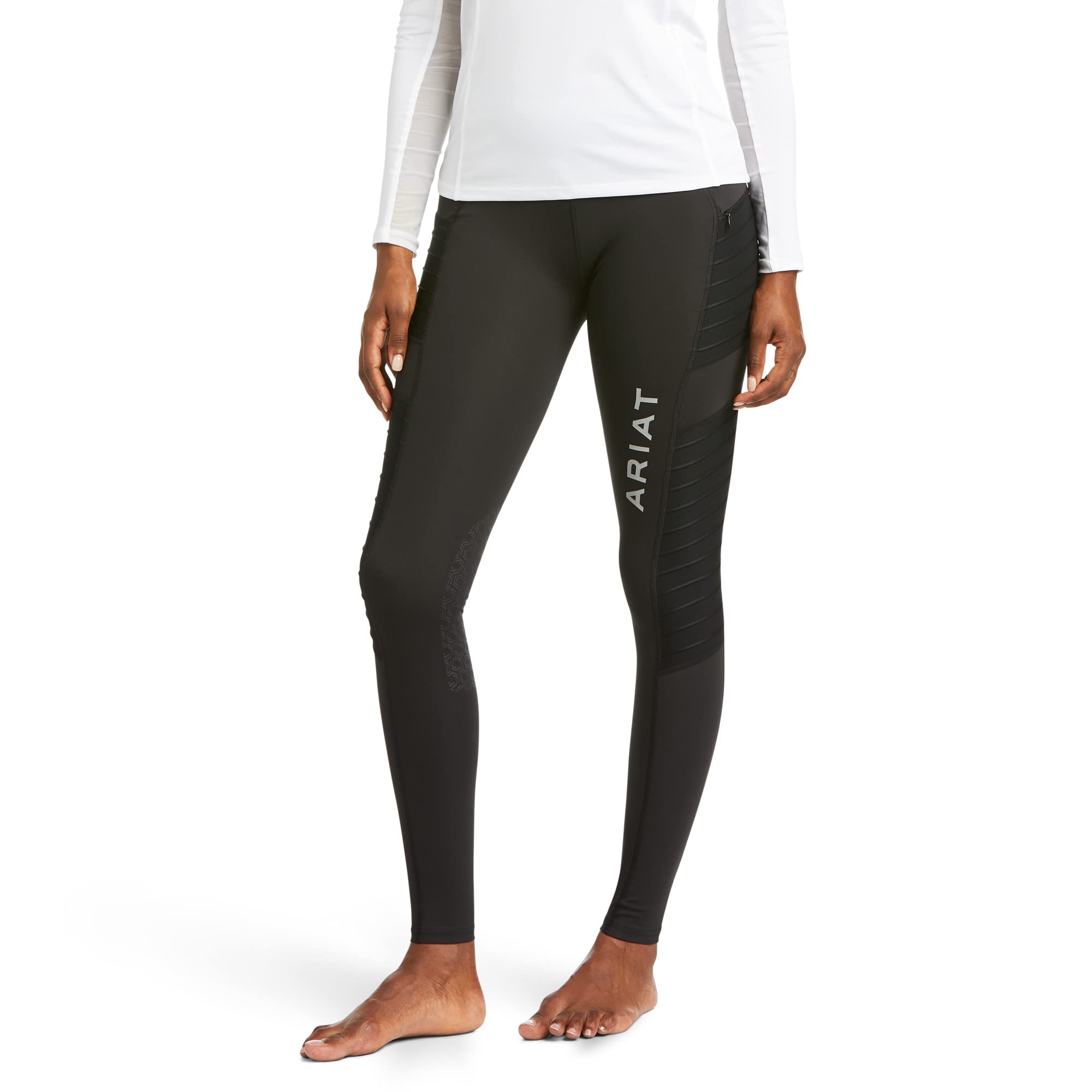 Ariat Women's Eos Moto Knee Patch Tight, Black, XS