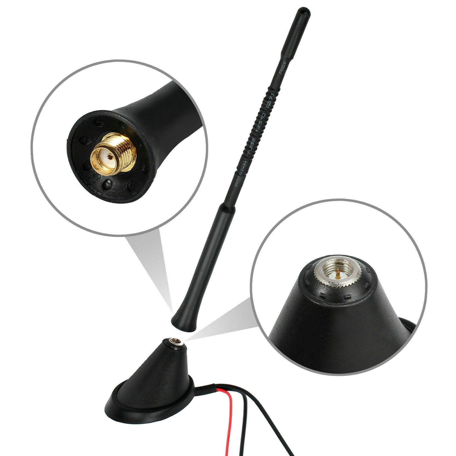 Riloer Adaptador de Techo de Antena de Coche SMA, Antena DAB, Antena de Coche, Adaptador SMB, Amplificador, Radio Combi DIN FM AM/DAB