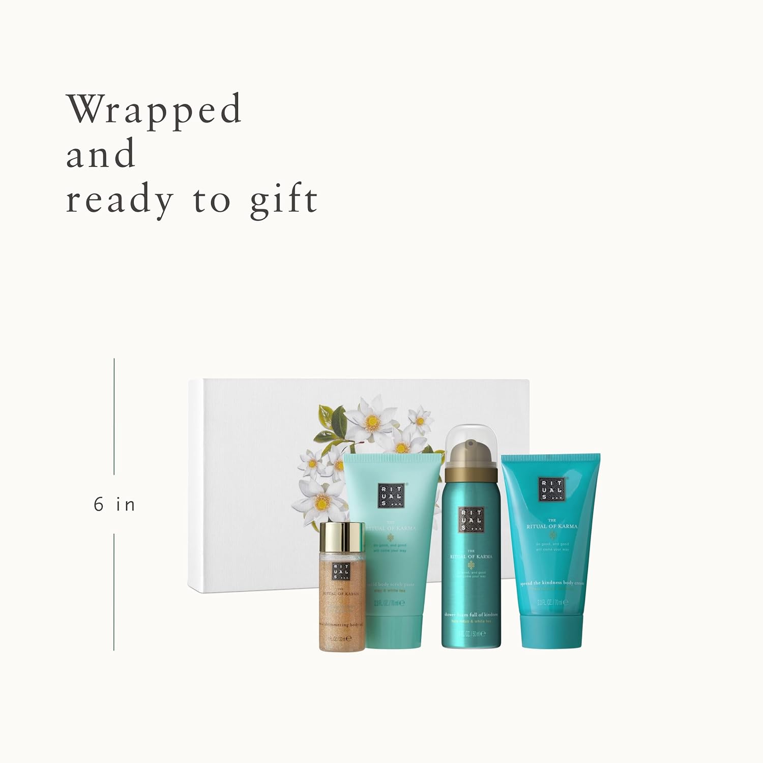 Foaming Shower Gel, Body Scrub, Body Lotion & Body Shimmer Oil with Holy Lotus & White Tea - F