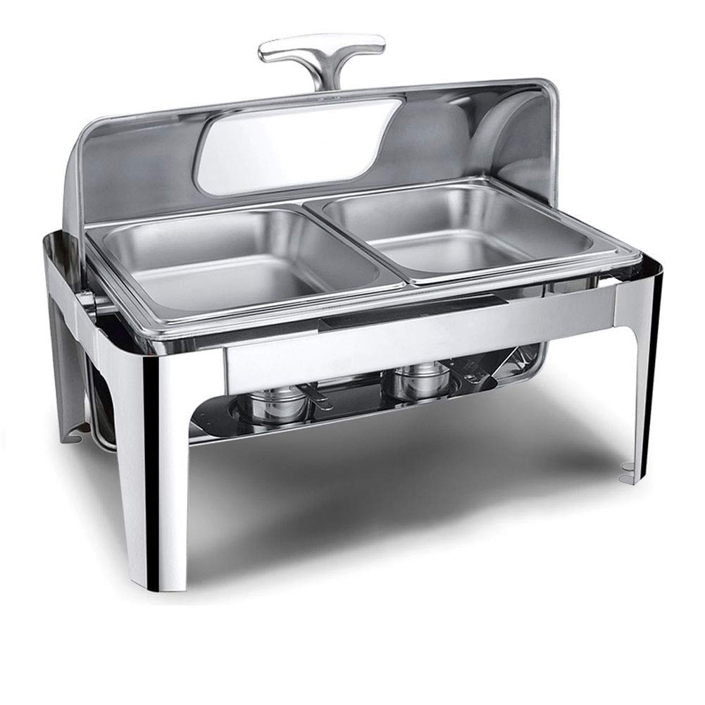 Scaldavivande, Chafing Dish rettangolari, per Buffet, Hotel, caffetteria, Riscaldamento e conservazione degli Alimenti, Risparmio energetico, Facile da Pulire, Grande capacità, B-9l (B)
