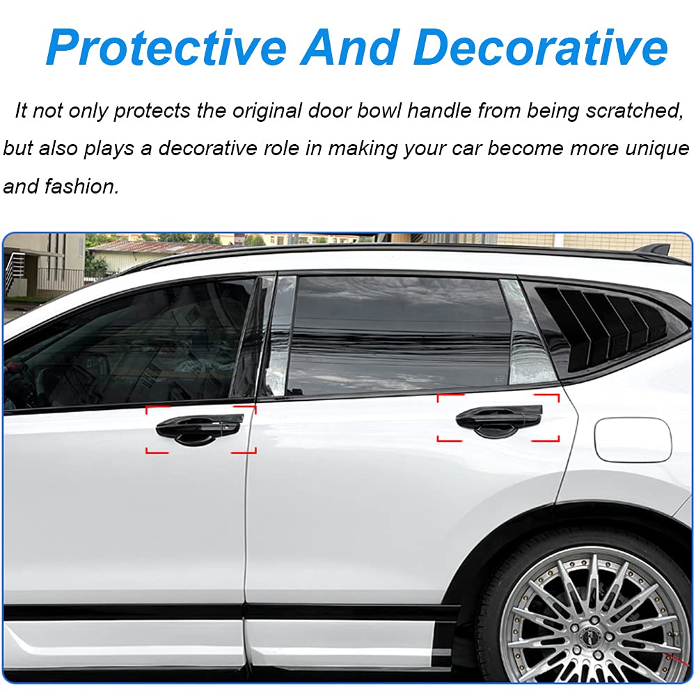 12PCS ABS Door Handle Bowl Covers For Honda CR-V 2017-2022 - Bright Black Exterior Trim Protectors