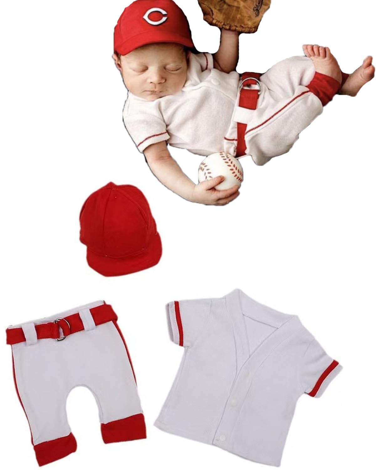 CUTEBBPHOTO Newborn Baseball Apparel Baby Baseball Outfits for Newborn Boy Girl Photography