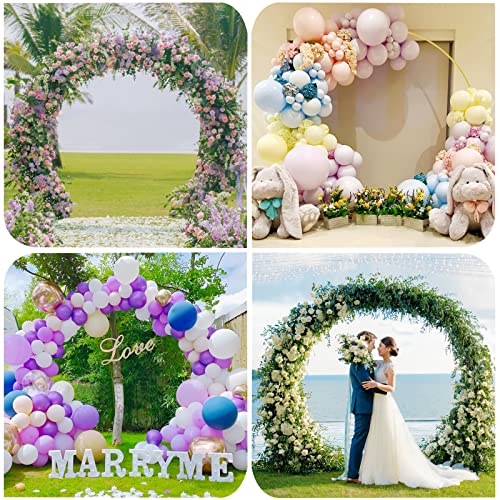 Image of Putros Round Backdrop Stand 8ft, Round Balloon Arch Stand, Gold Circle Arch