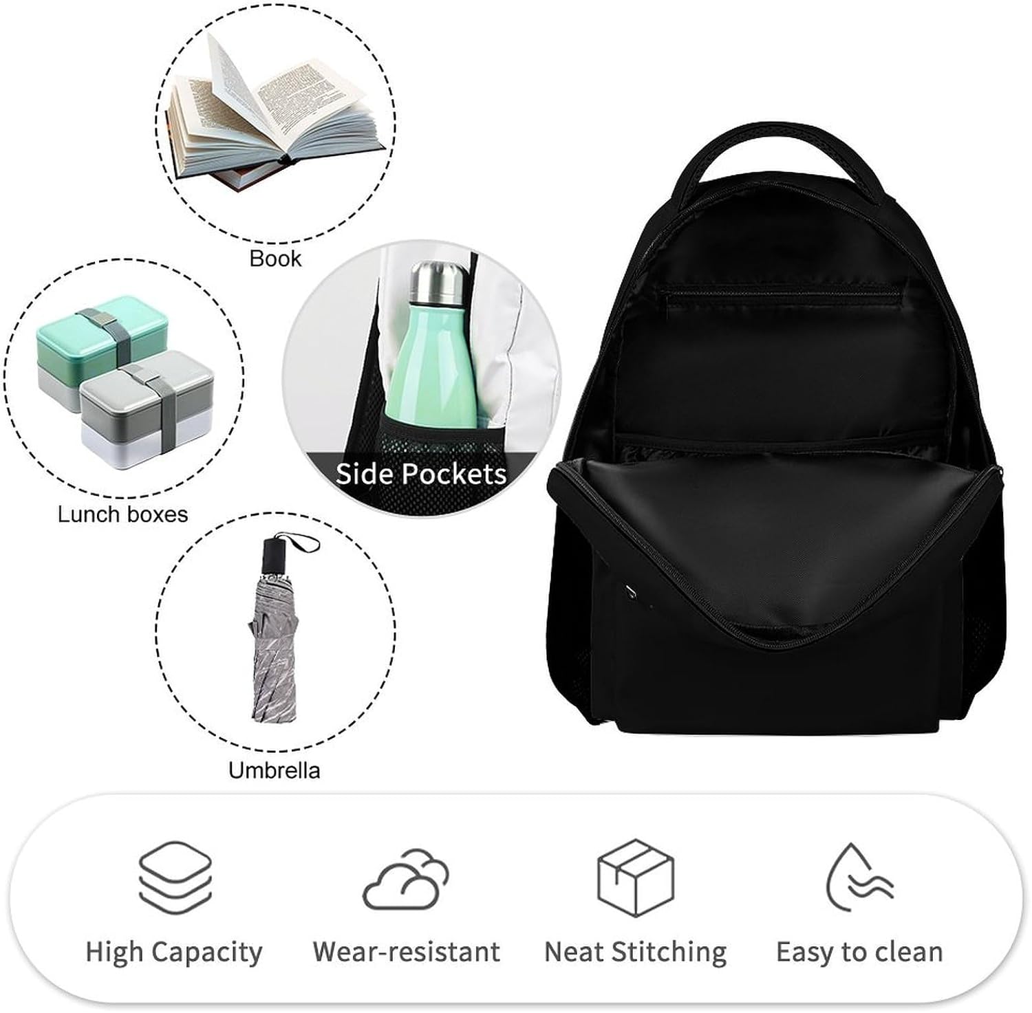 Rock Guirat And Roll Novelty Backpack Cute Daypacks for Camping Hiking Travel Outdoor 16" image 3