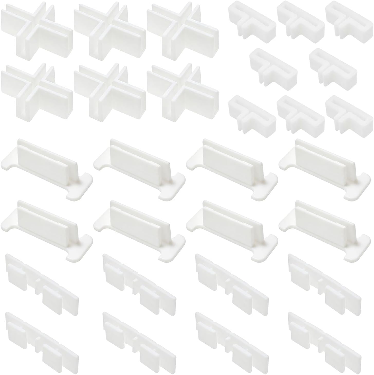 Lovelysp 30PCS White Plastic partition Boards Drawer partitions Kitchen Drawer separators Suitable for Adjustable Dressing Table Tools DIY Decorative partition Accessories